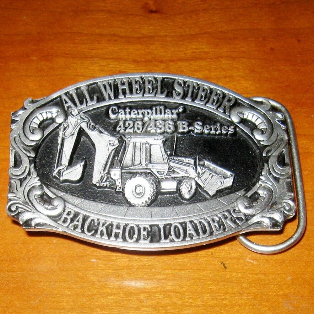 Vintage Caterpillar Belt Buckle - Limited Edition Backhoe Loaders Buckle